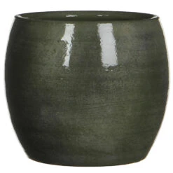 Mica Decorations Bloempot - Glanzend Groen - Keramiek - 16 X 14 Cm