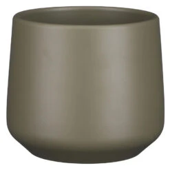 Mica Decorations Bloempot - Donkergroen - Mat - Keramiek - 15 X 14 Cm