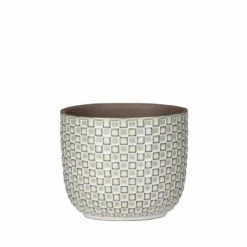 Mica Decorations - Plantenpot-bloempot - Keramiek Wit - D11 X H9 Cm