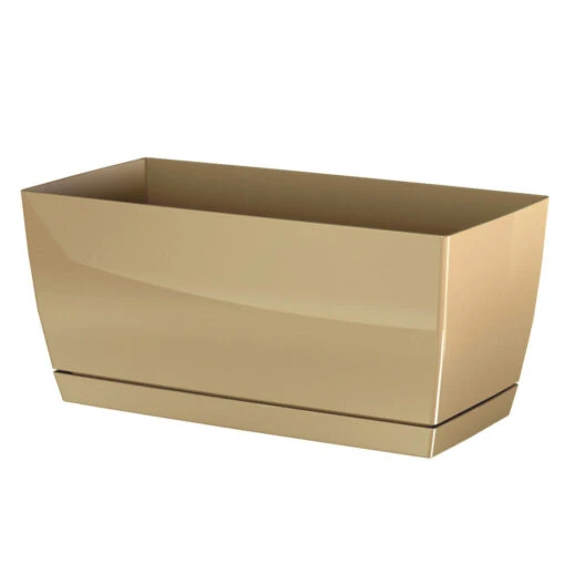 Prosperplast Plantenpot - Kunststof - Mat Goud - 24 X 12 X 11 Cm -Prospeli Winkel 1000077371