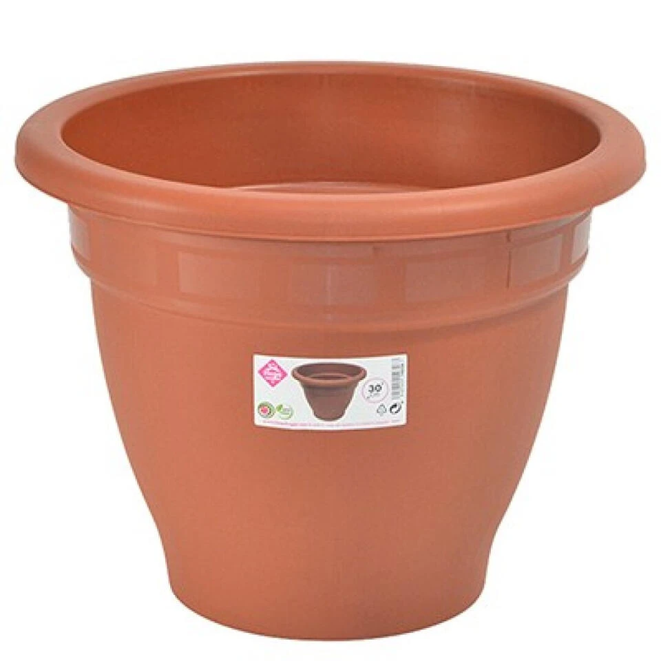 Hega Hogar Plantenpot/bloempot - Kunststof - Terra Cotta - D30 X H23 Cm 3 Hega Hogar Plantenpot/bloempot - Kunststof - Terra Cotta - D30 X H23 Cm