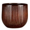 Mica Decorations Plantenpot Keramiek - Bruin Glans/ribbels - D25/H20cm -Prospeli Winkel 1000082345