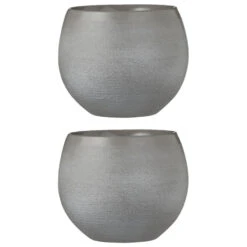Mica Decorations Bloempot - Grijs - Keramiek - 18 X 15 Cm -Prospeli Winkel 1133413522 0103