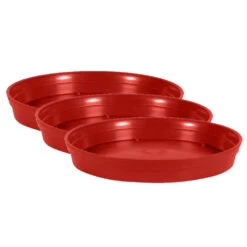 EDA Bloempot - Toscane - Onderschaal - Rood - Kunststof - D28 Cm -Prospeli Winkel 1c66f2181022442fbc2cc4631346d51a